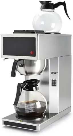 

VONCI 1610W 12-Cup Commercial Coffee Maker with Dual Carafes – Stainless Steel Drip Coffee Machine for Home & Office