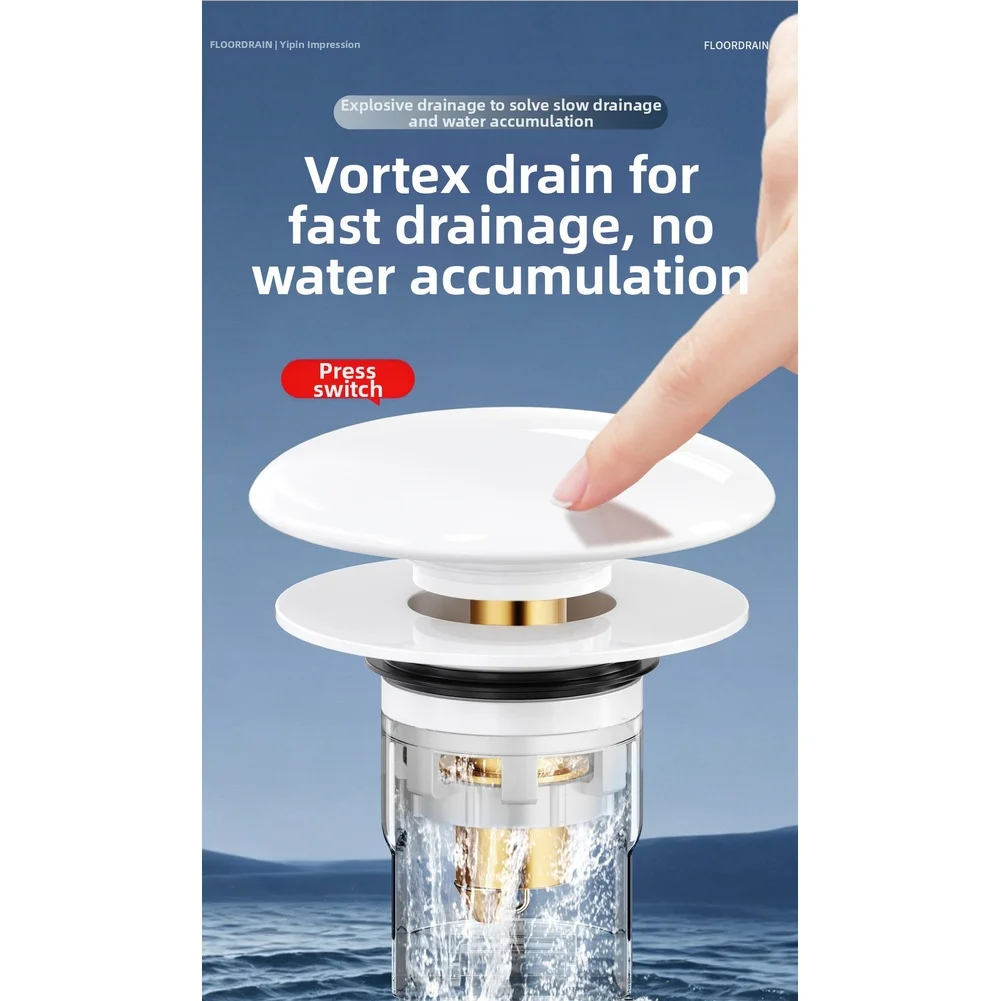 Press Type Sink Drain Strainer Clog Resistant Quick Release Filter For Kitchen Bathroom Sink Hardware Fixtures