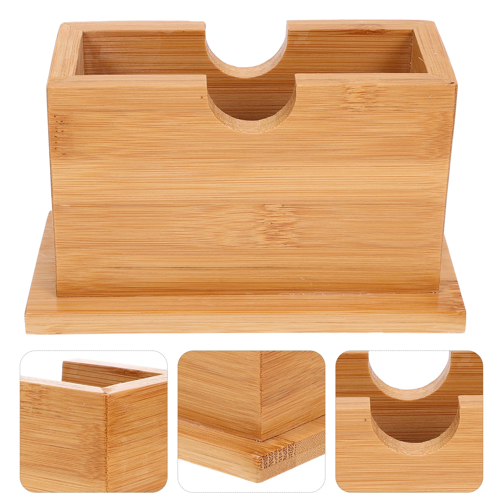 

Rectangular Bamboo Tissue Box Multi-Purpose Napkin Storage Case for Bedroom Hotel Restaurant Desktop Tissue Organizer Paper