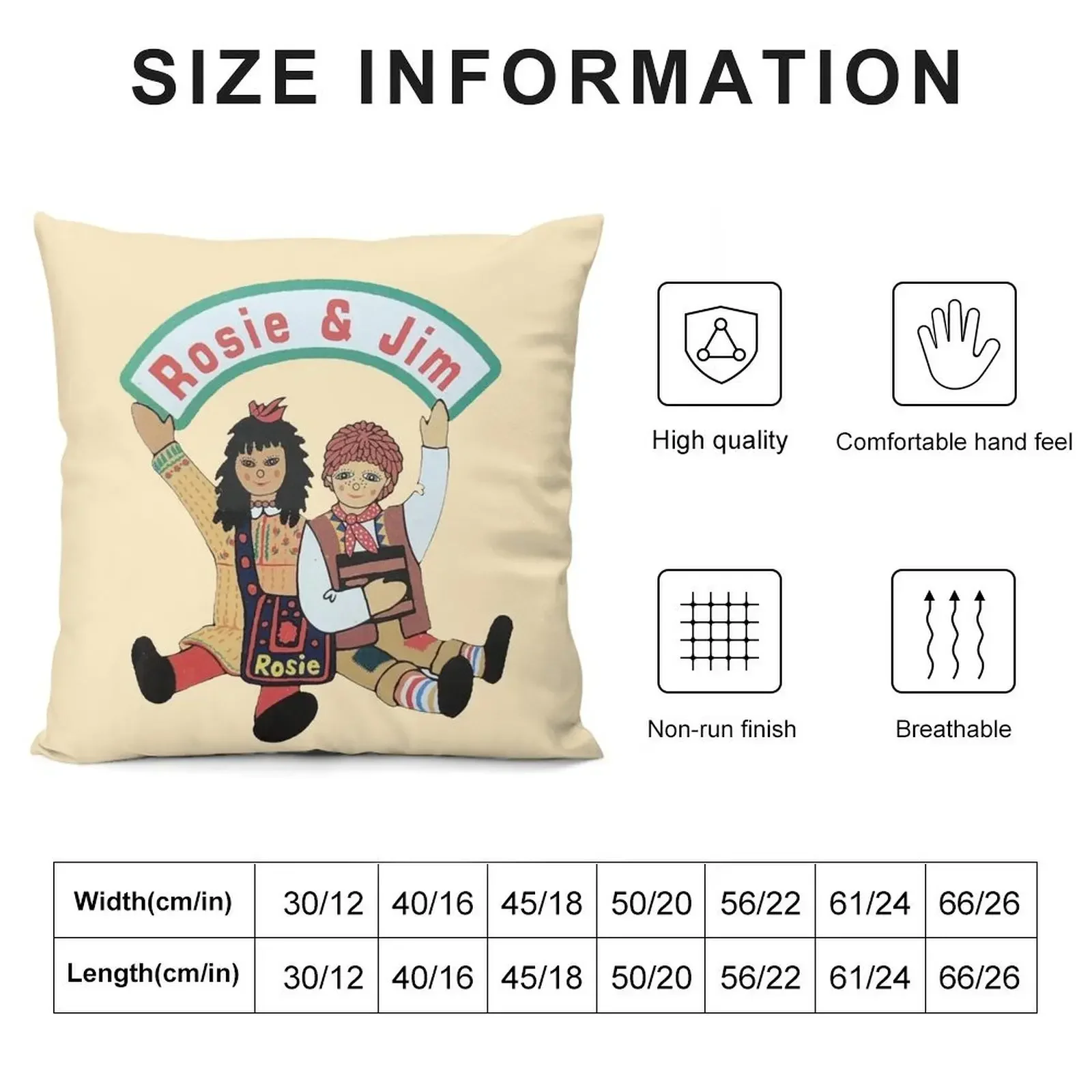 Rosie and Jim rag dolls Throw Pillow Bed pillowcases Christmas Cushion For Home Cushions Cover pillow