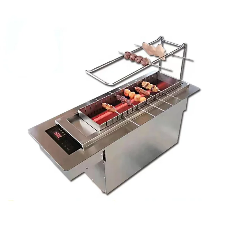 Automatic Flip Electric Grill Commercial Smokeless Self-service Kebab Machine Restaurant Table Special Roasting Plate