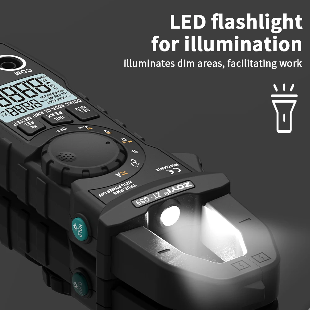 

Цифровой токоизмерительный прибор QS9 (клещи-мультиметр) для измерения напряжения и тока AC/DC, 600А, амперметр, вольтметр, NCV, измеритель сопротивления и емкости, инструмент для электрика