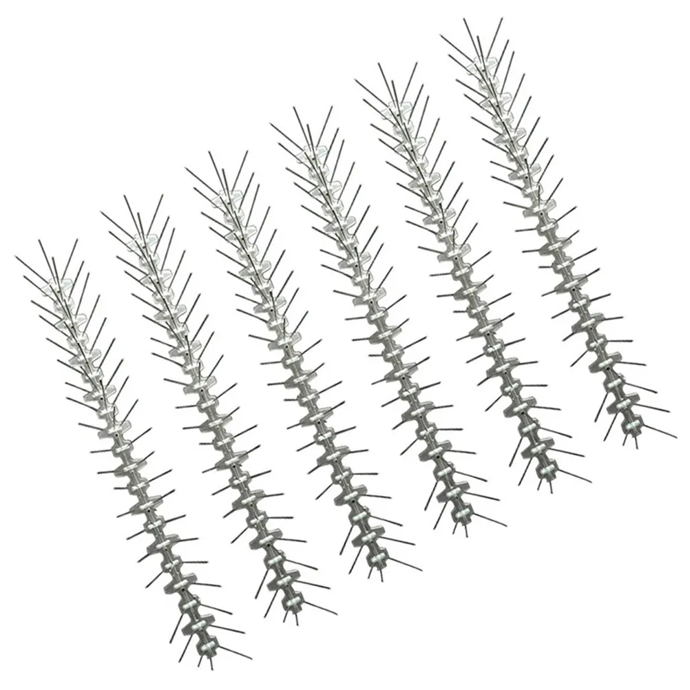 6Pcs Stainless Steel Bird Spikes Anti Bird Protection Flexible Base Design for Garden Fence Roof Balcony Windowsill Effective