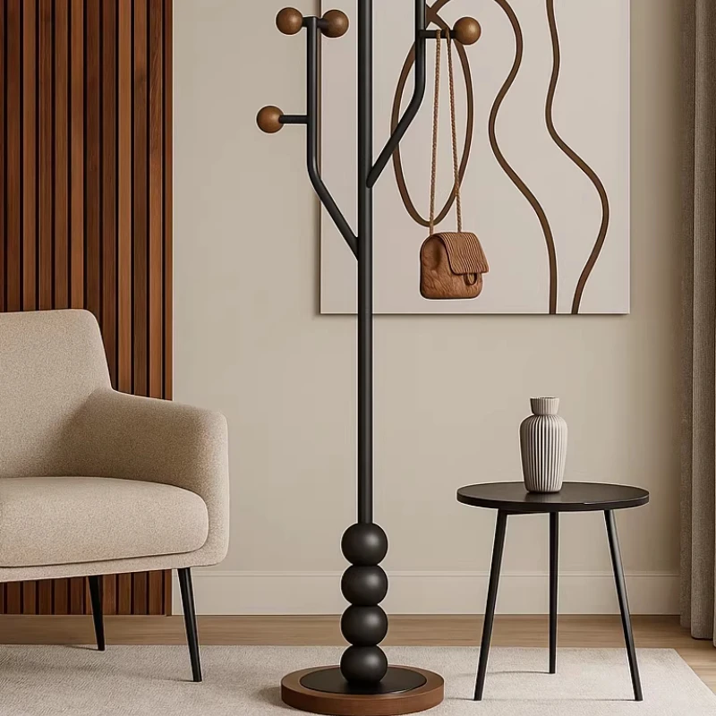 Nordic Modern Coat Rack Solid Wood Clothes Stand for Bedroom Small Space Entryway Floor Hanger