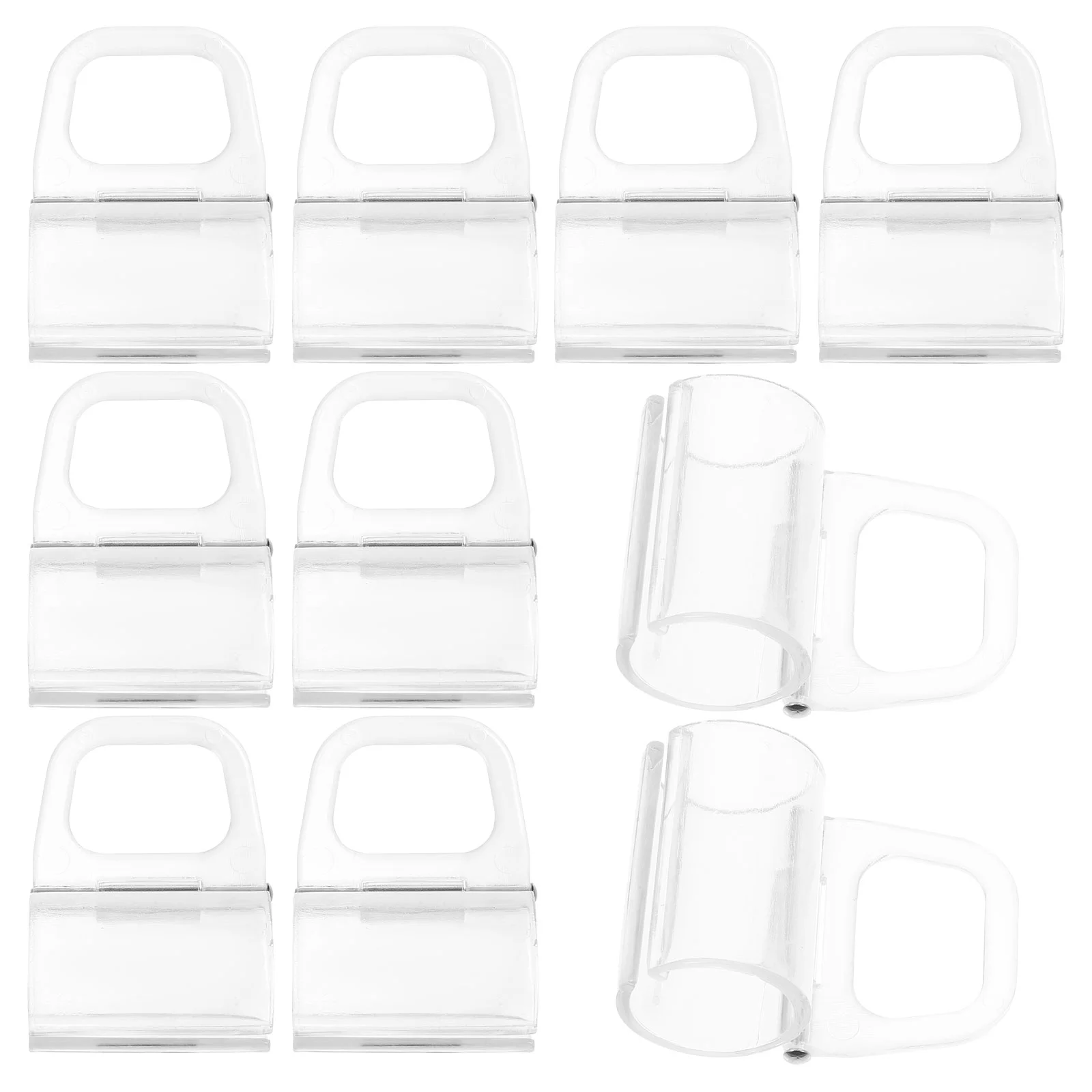 10 Pcs Lifting Roller Blind Handle Cordless Curtains for Windows Rod Abs Clear Clips