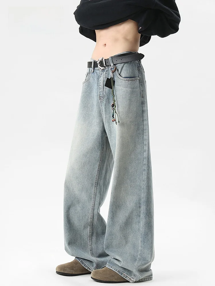 Calças Jeans TUCANO Woodpecker Estilo Americano Vintage Lavadas de Corte Reto e Perna Larga para Homens e Mulheres Primavera ...