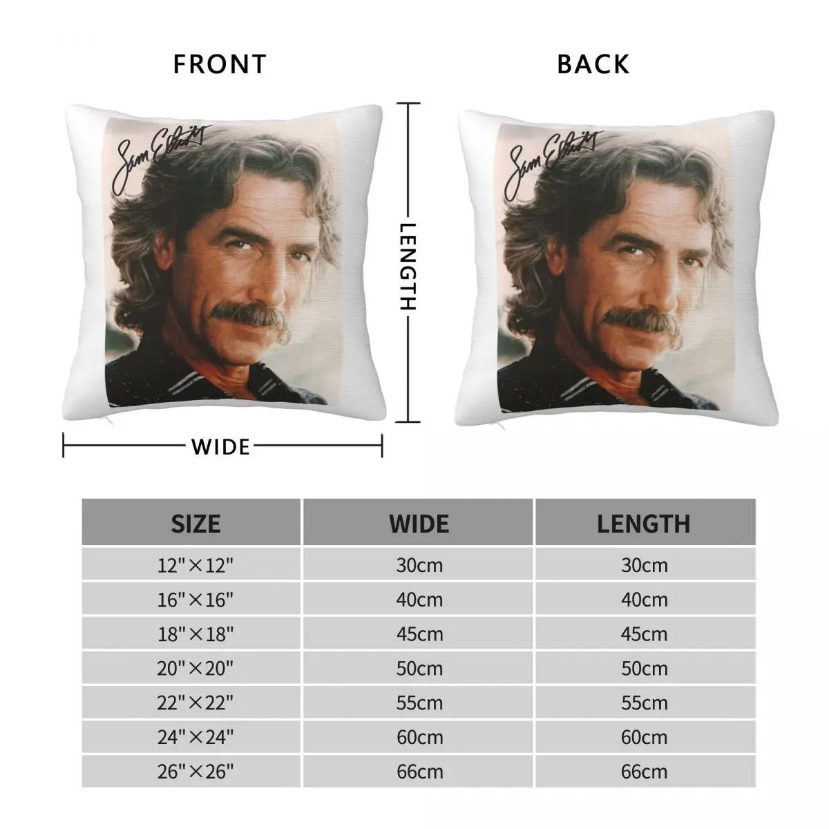 Sam Elliott Actor Square Pillowcase Polyester Linen Velvet Creative Zip Decorative Pillow Case Home Cushion Cover