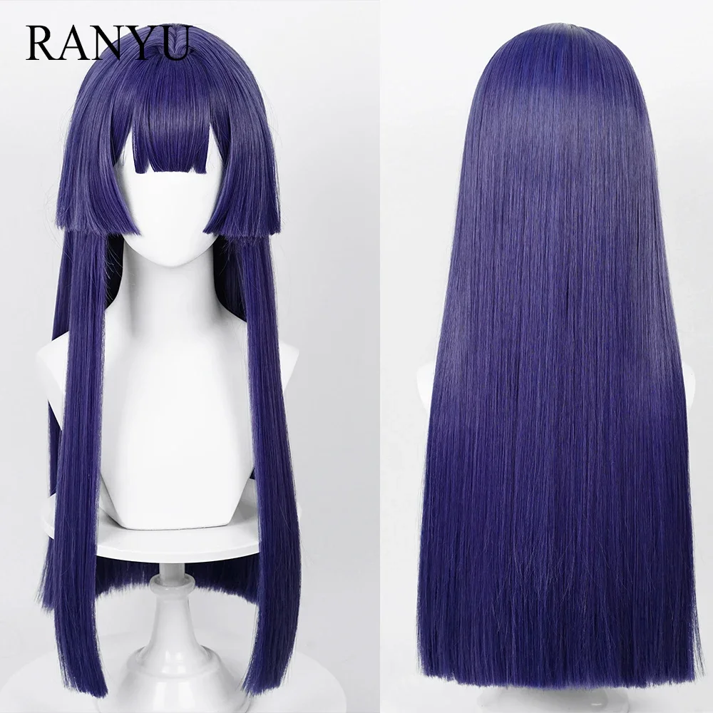 RANYU Honkai Star Rail Pelageya Wig Long Synthetic Straight Blue Purple Game Cosplay Hair Wig For Party Comic Con