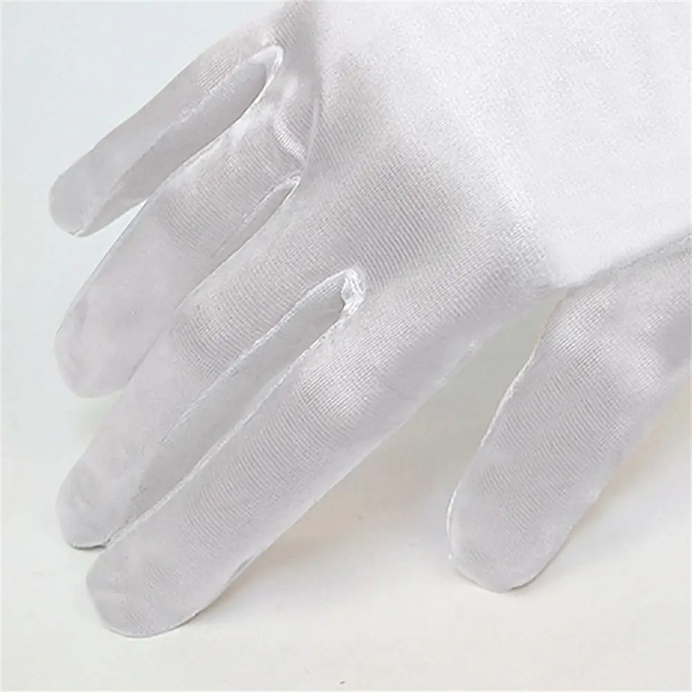 Sunscreen Gloves Stretch Satin Finger Gloves Classic Adult White Gold Champagne Wedding Gloves