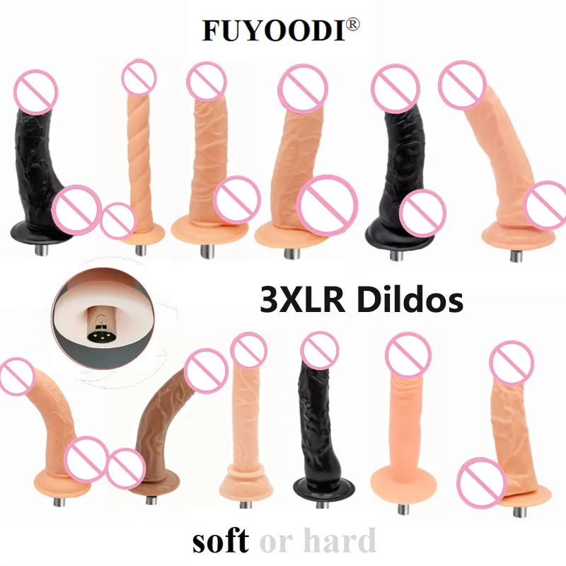 

Realistic Silicone Dildos with 3XLR Connector for Sex Machine Attachment Sex Toys juguetes sexuales