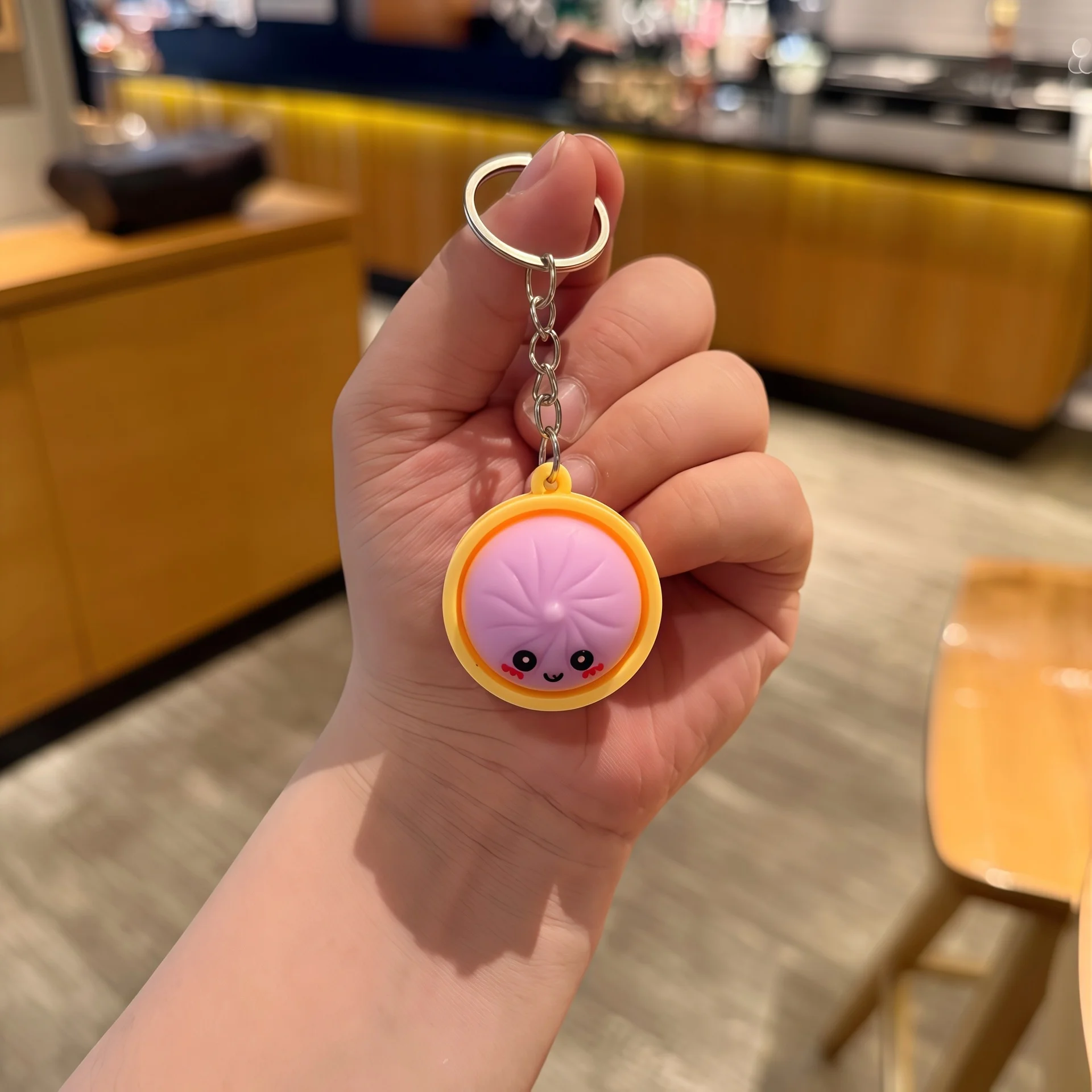 6Pcs Simulation Silicone Dumpling Keychains, Cute Gift