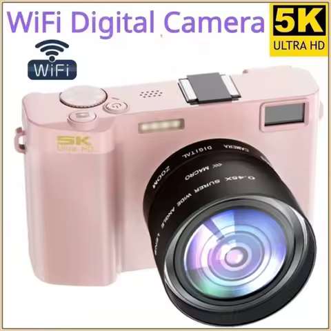 5K Professional Digital Camera WIFI Webcam Wide Angle Digital Zoom 64MP Camcorder Photography 3 Inch Screen Vlog Video Recorder