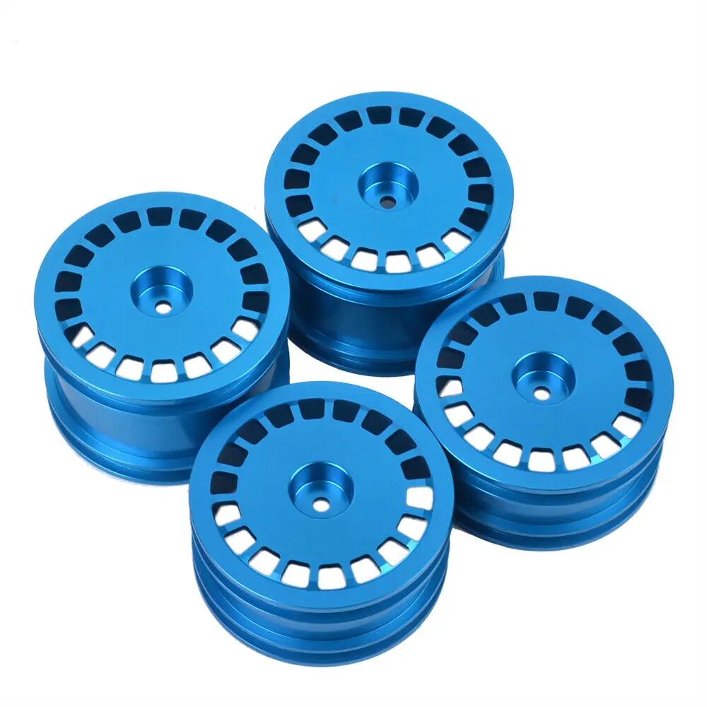 Aluminum Front & Rear Wheel Rims for Tamiya TT02B TD4 DF03 DT03 DF-02 4WD Chassis 1:10 RC Buggy Car