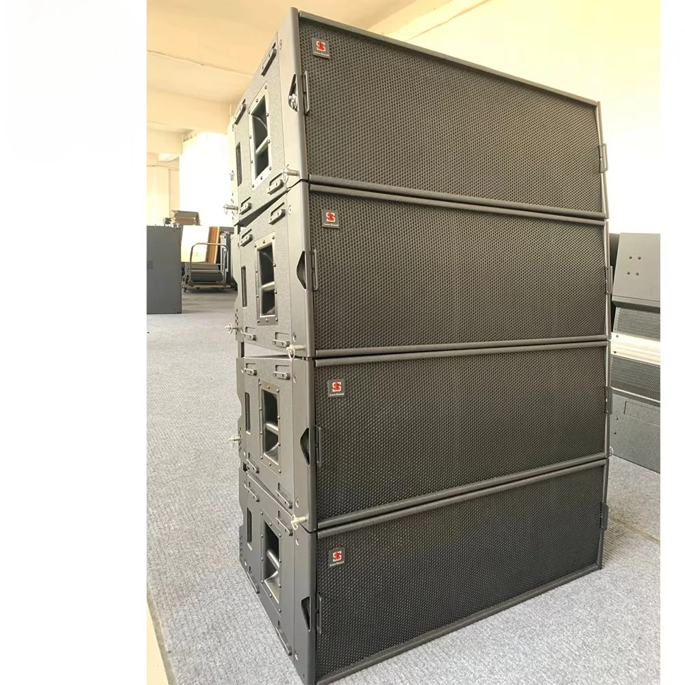 

W8LCl Professional Outdoor Concert Sound System with Powered Plywood Box 3-Way Line Array Speakers Audio Mixer Passive Amplifier