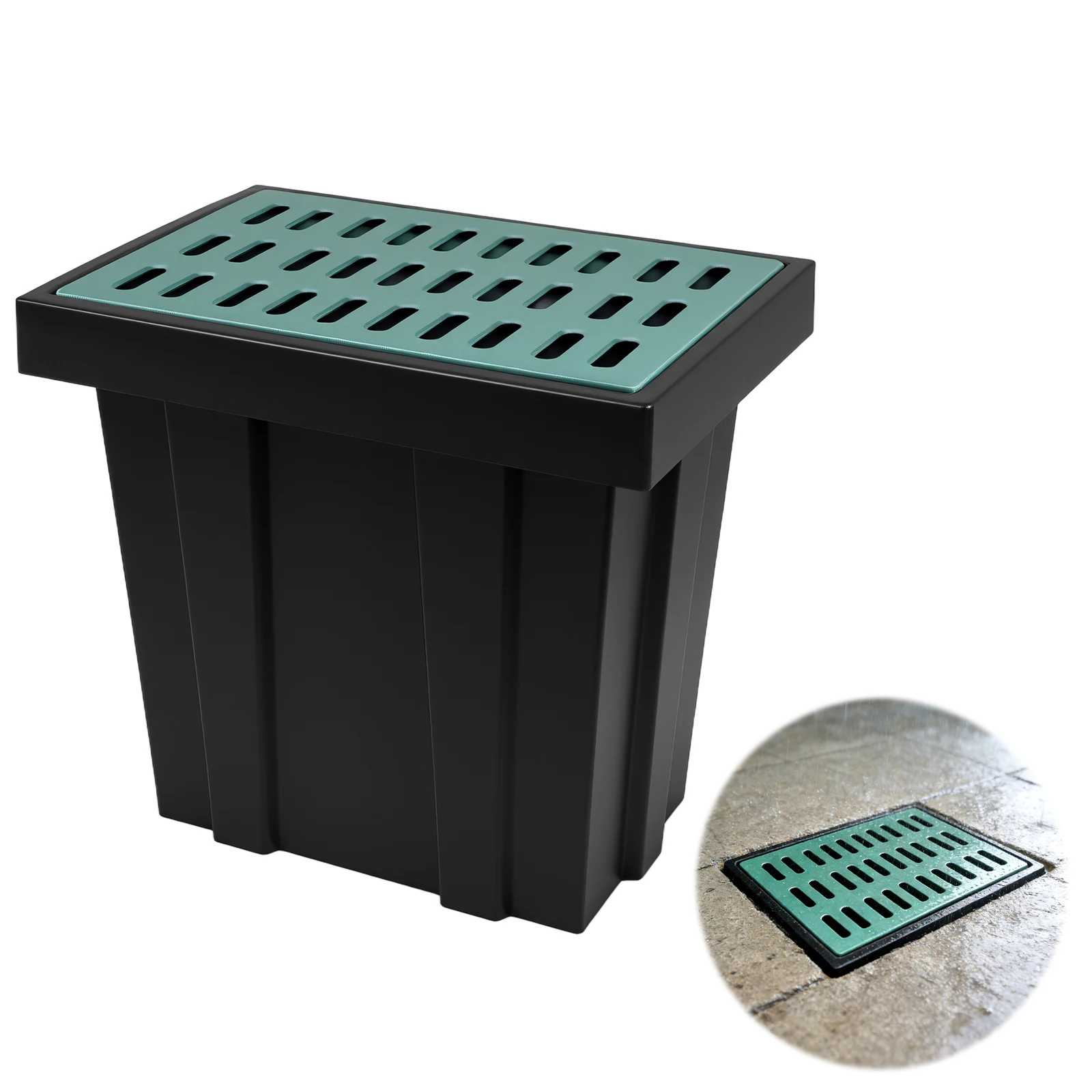 

Комплект для самостоятельной установки дренажных лотков для дождевой воды с решеткой из стекловолокна и корзиной для мусора, квадратный французский дренаж для городских и коммерческих нужд