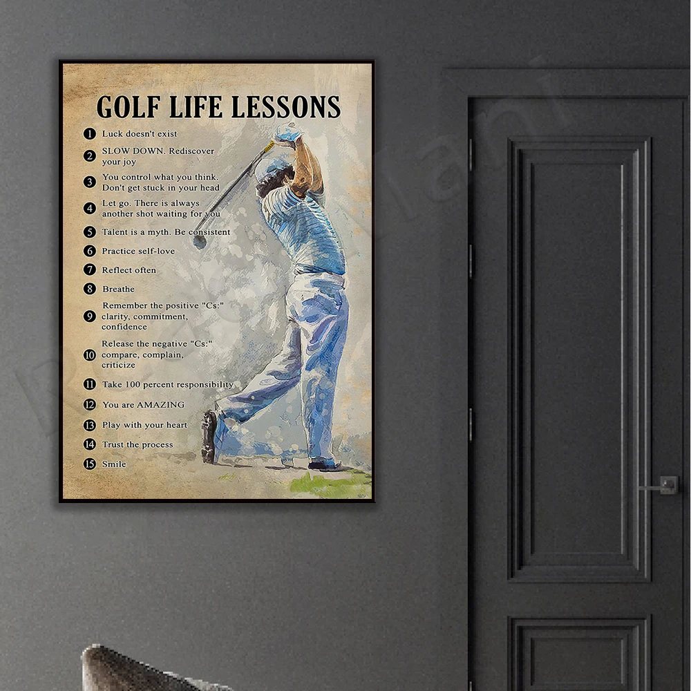 Golf Life Lessons Frameless Poster, Golf Poster, Golfer Gift, Golf Art, Golf Lover Gift