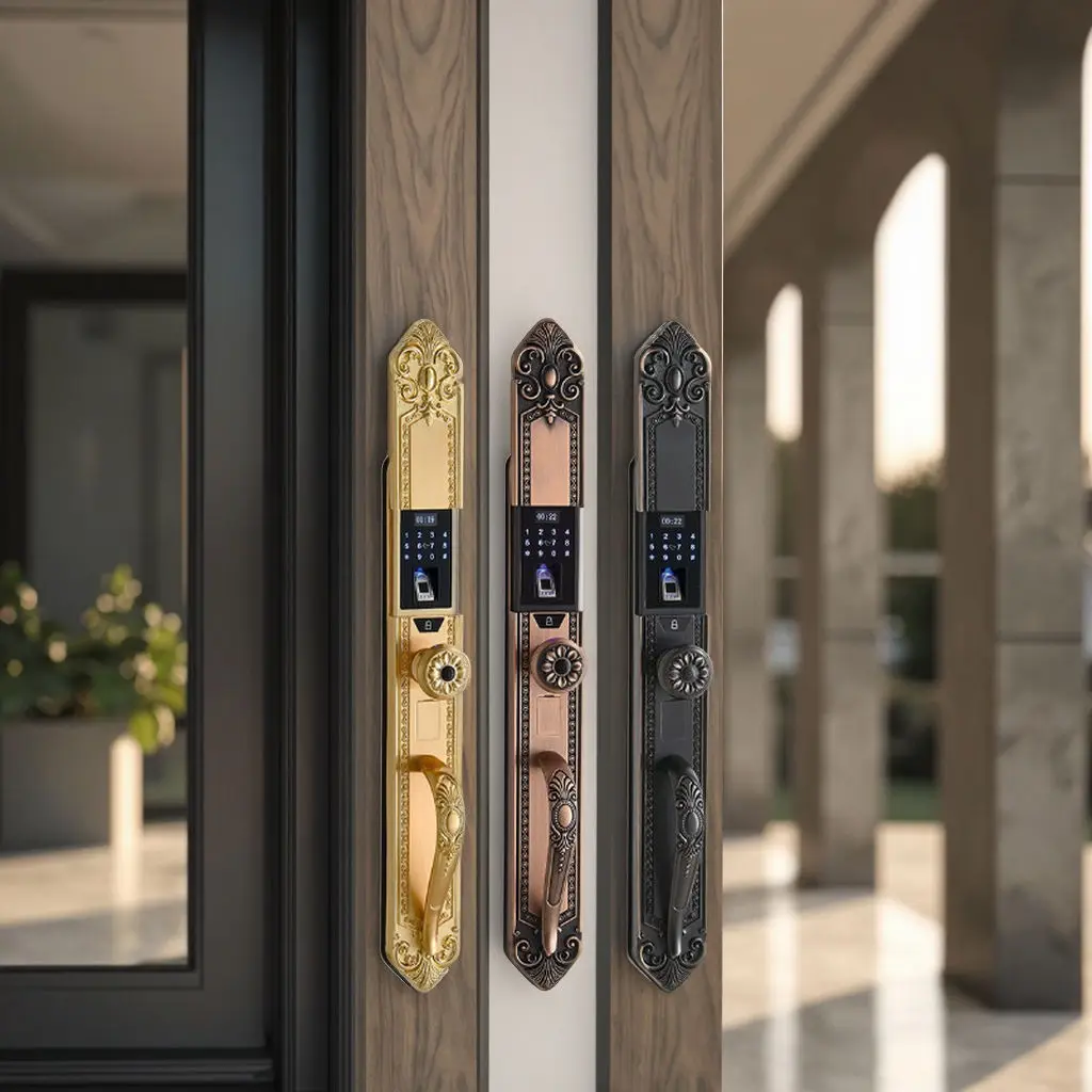Smart lock high-end double wooden door password fingerprint electronic lock WiFi automatic aluminum luxury villa