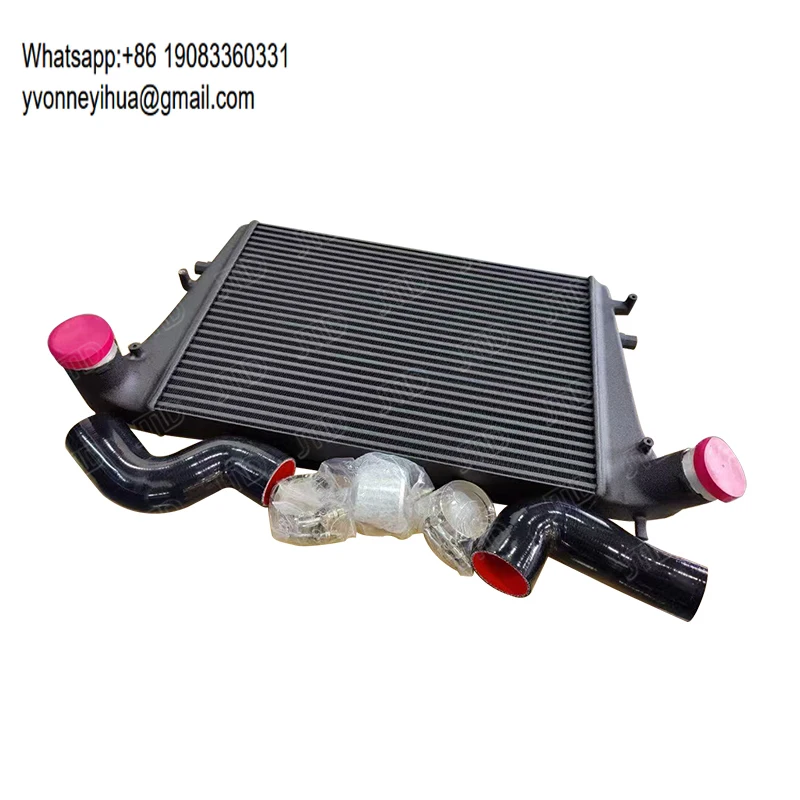 

For MK6 GTI Intercooler Upgrade Kit Aluminum Core Front Mount Turbo Intercooler With Silicone Hoses