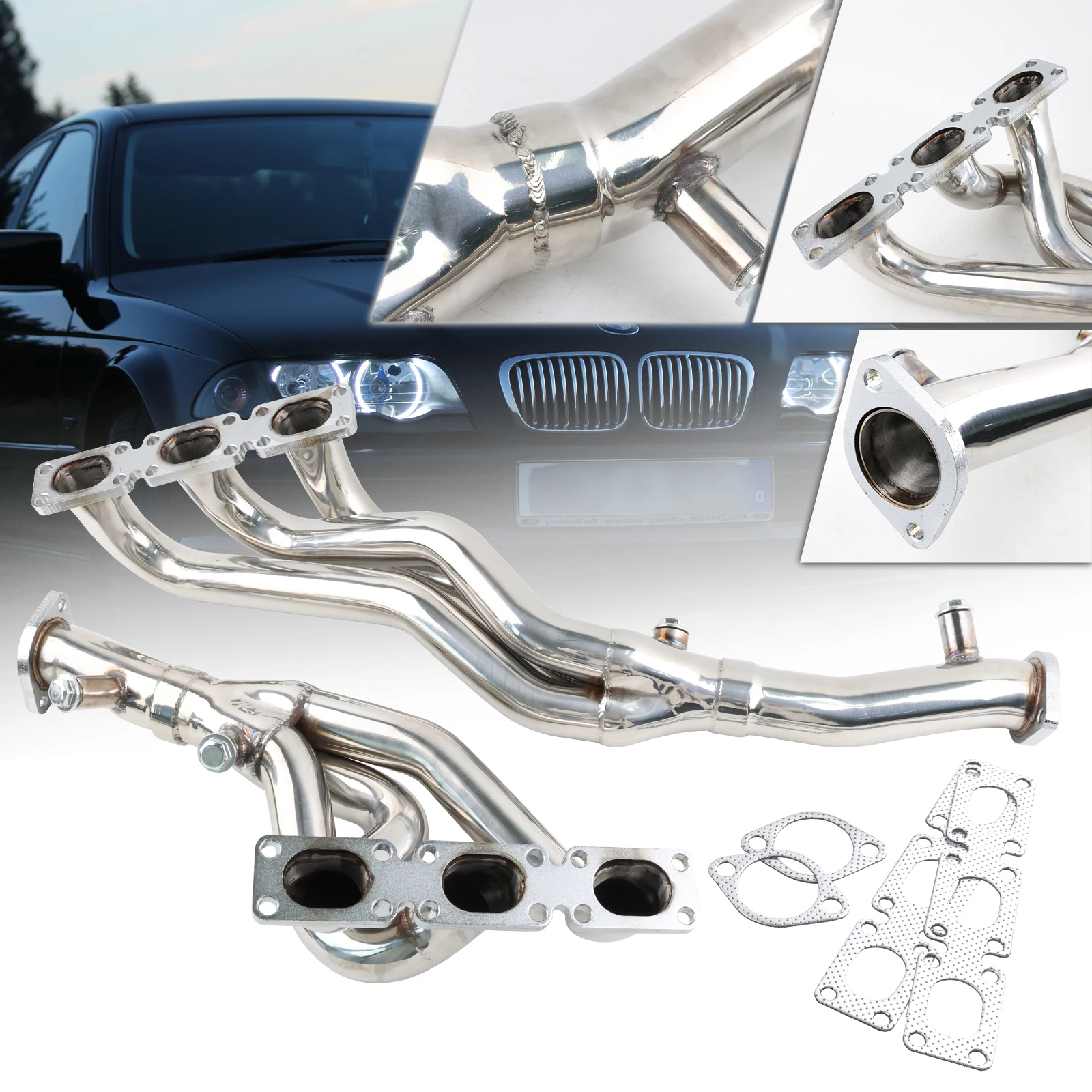 Higher quality  Stainless Steel Exhaust Manifold Header for 1996-2002 BMW E46 E39 Z3 1.9L 2.5L 2.8L 3.0L 3.2L L6