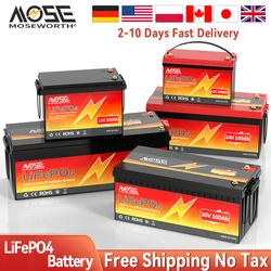 12V 24V 48V LiFePO4 Lithium Iron Phosphate Battery With BMS 50 60 100 200 300A For Golf Cart EV RV Solar Energy Storage EU Stock