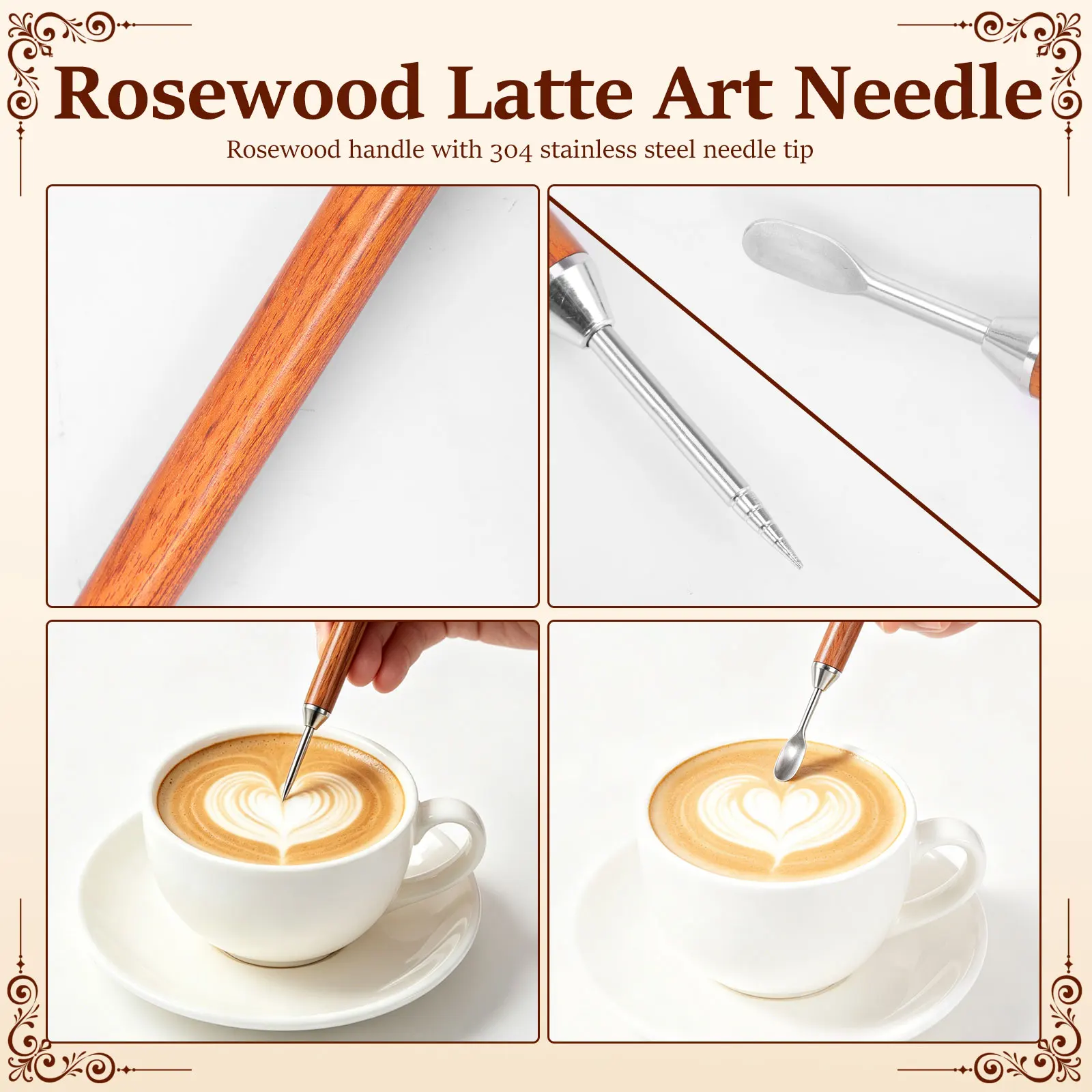 600ml Stainless Steel Milk Frothing Jug Espresso Milk Frothing Pitcher Latte Frothing Art Pitcher Mug Cup Barista Latte Art Tool view 5