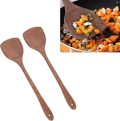 Natural Wood Tableware Wooden Spatula Cooking Soup Spoon Rice Spoon Kitchen Utensils Non Stick Cookware For Home Chefs Cooking