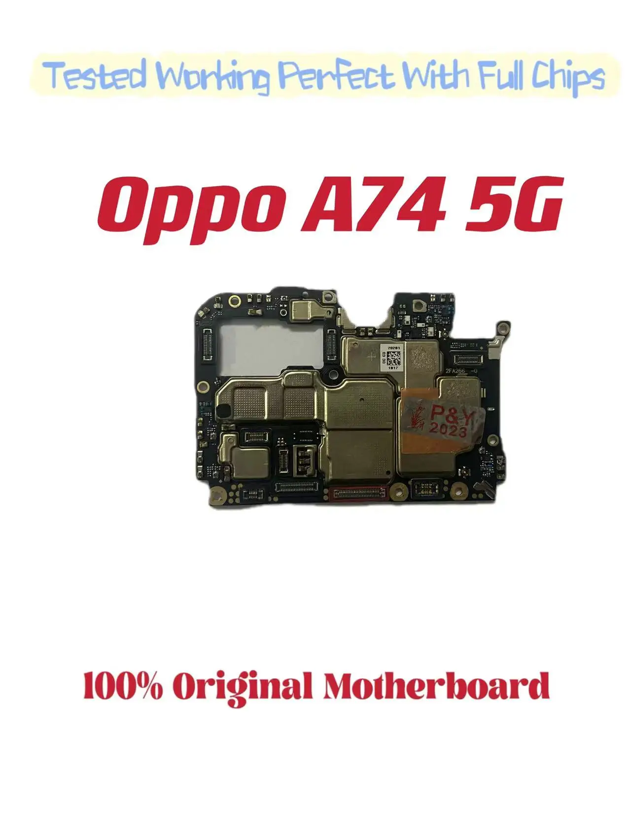 Original Unlocked Main Board for OPPO A74 5G Mainboard Motherboard with Chips Circuits, Flex Cable