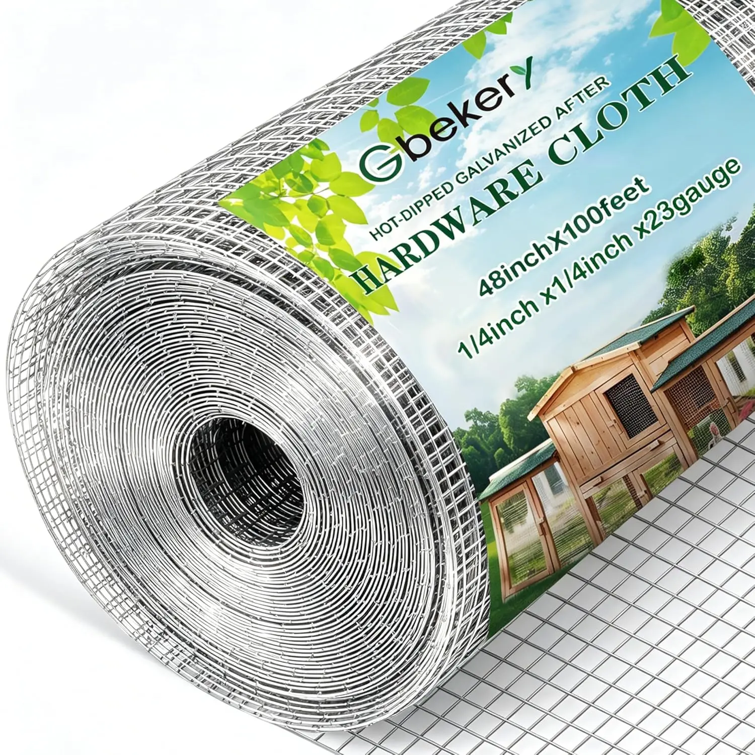 

1/4 in 48 in x 100 ft 23 Gauge Hardware Cloth, Galvanized After Welding Chicken Wire Fence for Garden, Rabbit, Snake