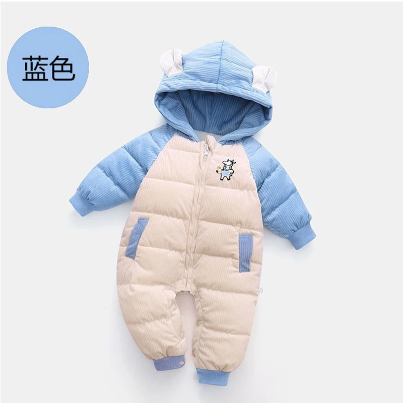 2023 Baby Autumn Winter Warm Jumpsuit Cartoon Little Cute Toddler Romper Crawling Clothes Newborn Boy Costume Clothing Overall