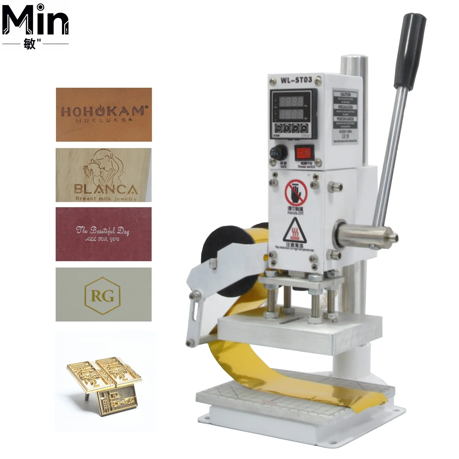 New Manual Digital Hot Foil Stamping Machine Heat Press for Logo Embossing Wood Paper Leather