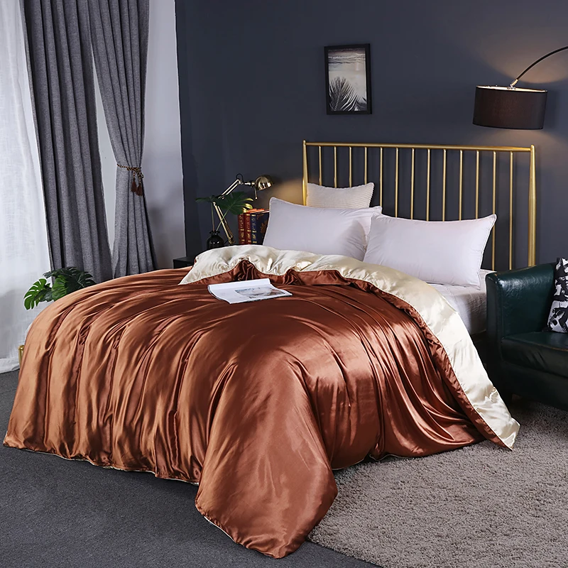 Luxury High Quality  Satin Duvet Cover Rayon Quilt Cover High Density Fabric Duvet Cover  Supple High waterfall