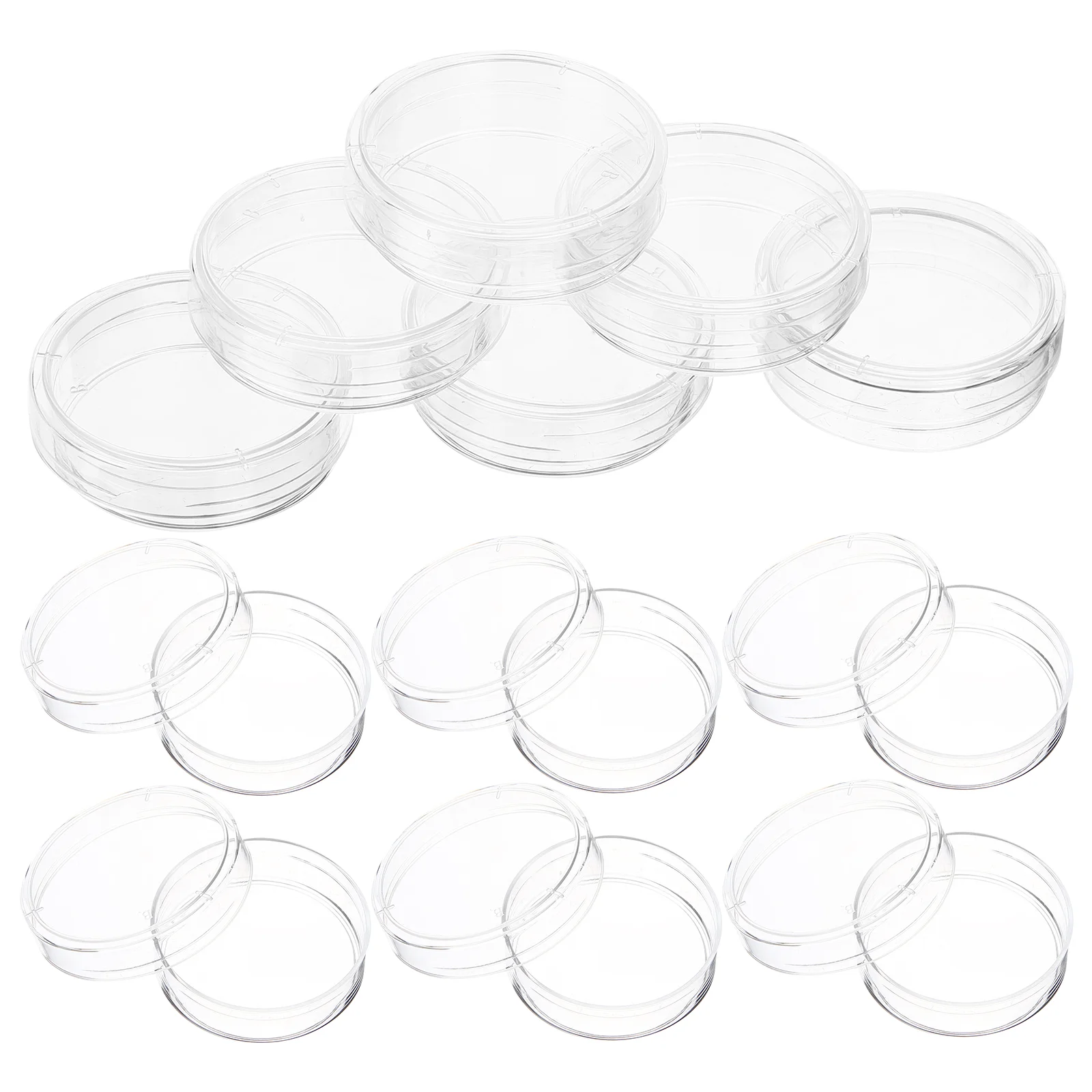 30 Pcs Culture Plate Petri Dishes with Lids Tissue Science Clear Plates Chemistry Laboratory Tool