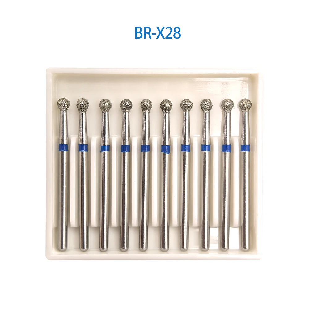 

BR-X28 BR-X28C BR-X28S BR-X31S BR-X40C Dental Diamond Burs Drill Ball Round 1.6mm High Speed Handpiece 450000r/Min 10pcs/Pack