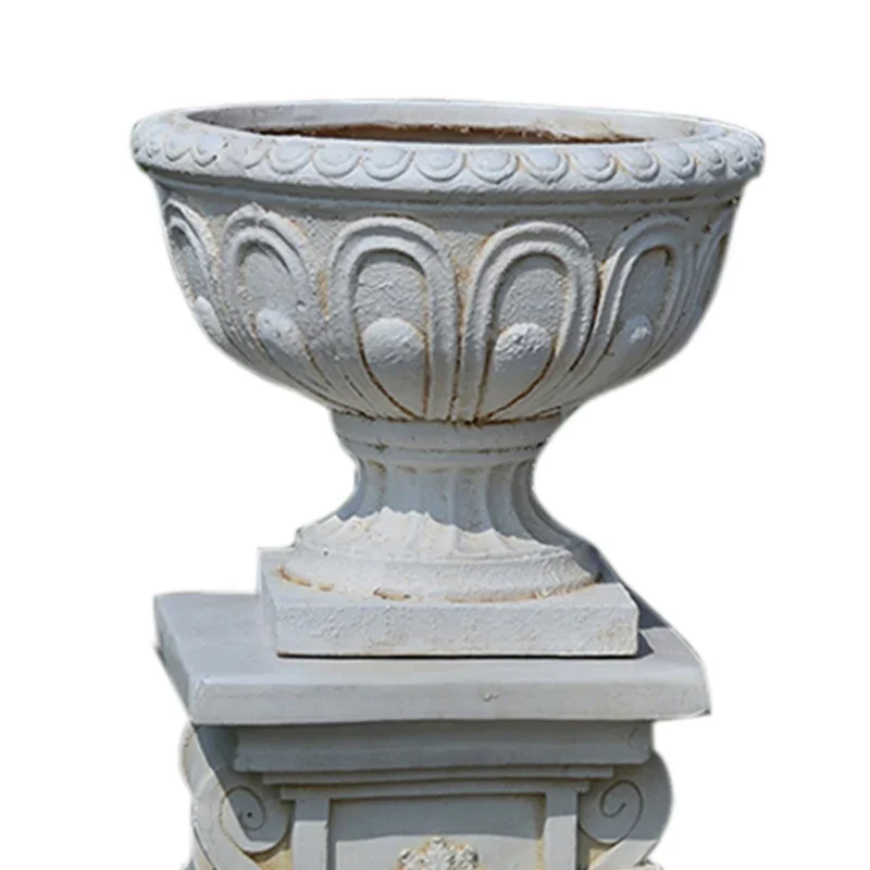 European high-end Roman column flowerpot villa entrance large landing angel balcony courtyard garden base decoration