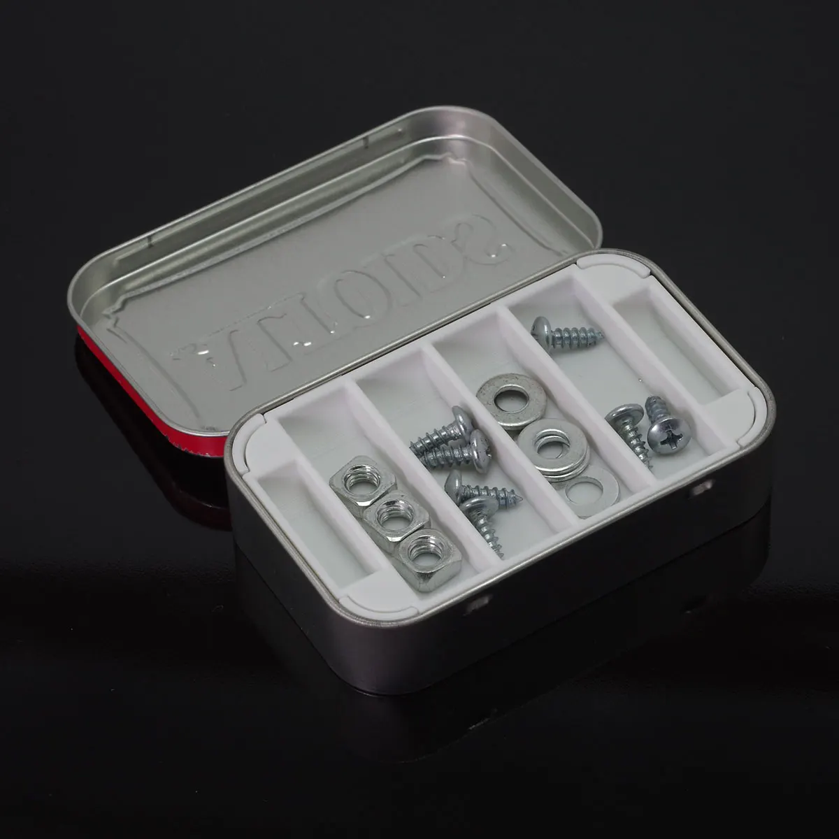 Double-Layered Insert Tray For Altoid Tin - Electronic components screws nuts storage organization stocking