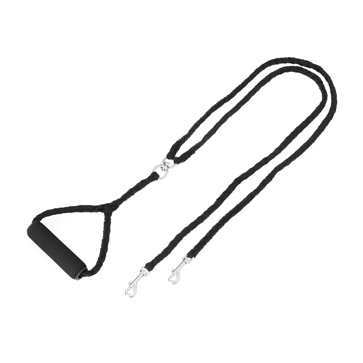 Dual Dog Leash with Reinforced Structure and Soft Grip Handle Perfect Length Control for Small to Medium Size Black