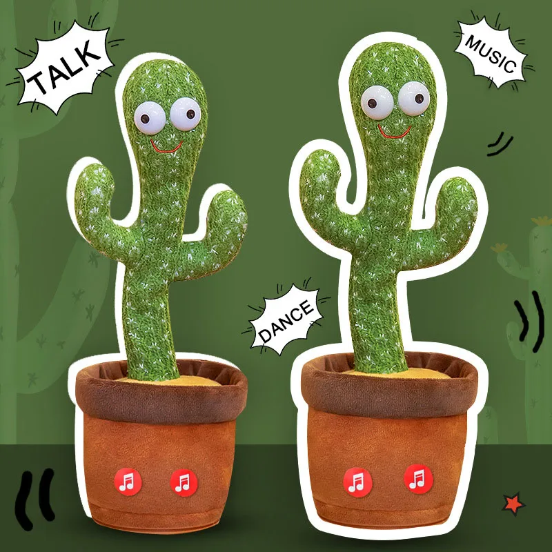 Dancing Talking Cactus Toys canto registrazione mimetica ripetendo quello che dici Glow peluche per neonati maschi ragazza con abbigliamento