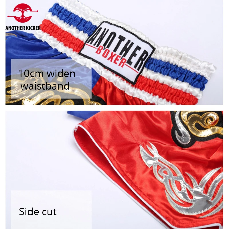 Muay Thai Pants Men Embroidery Boxing Shorts Women Child Boy Girl Thaiboxing Grappling Cage Fighting Kickboxing Muaythai Shorts