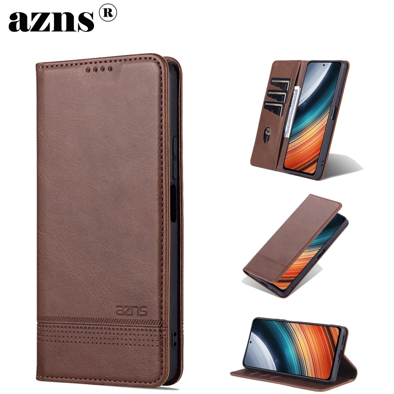 【AZNS】Case for Xiaomi 10T Pro Poco F3 5G Redmi K40 Pro K30S K40S 5G Luxury Wallet Cards Stand Leather Flip Coque Phone Bag Cover