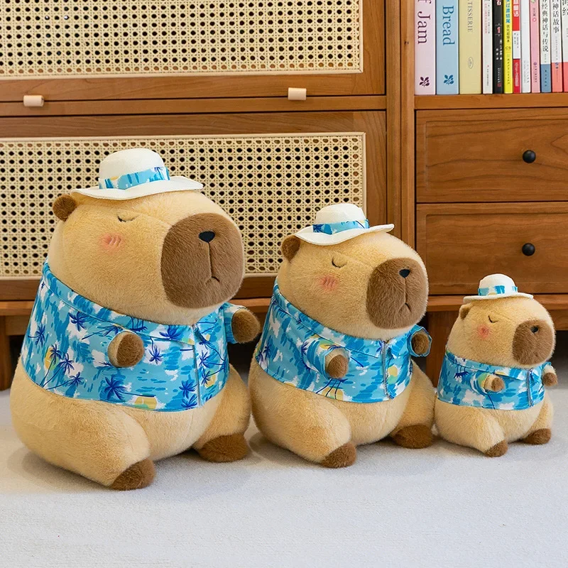 Gele Eend Zwemring Capybara Knuffel Schattige Simulatie Strandkleding Capibara Kawaii Knuffeldier Kapibala Verjaardag Reisgeschenken