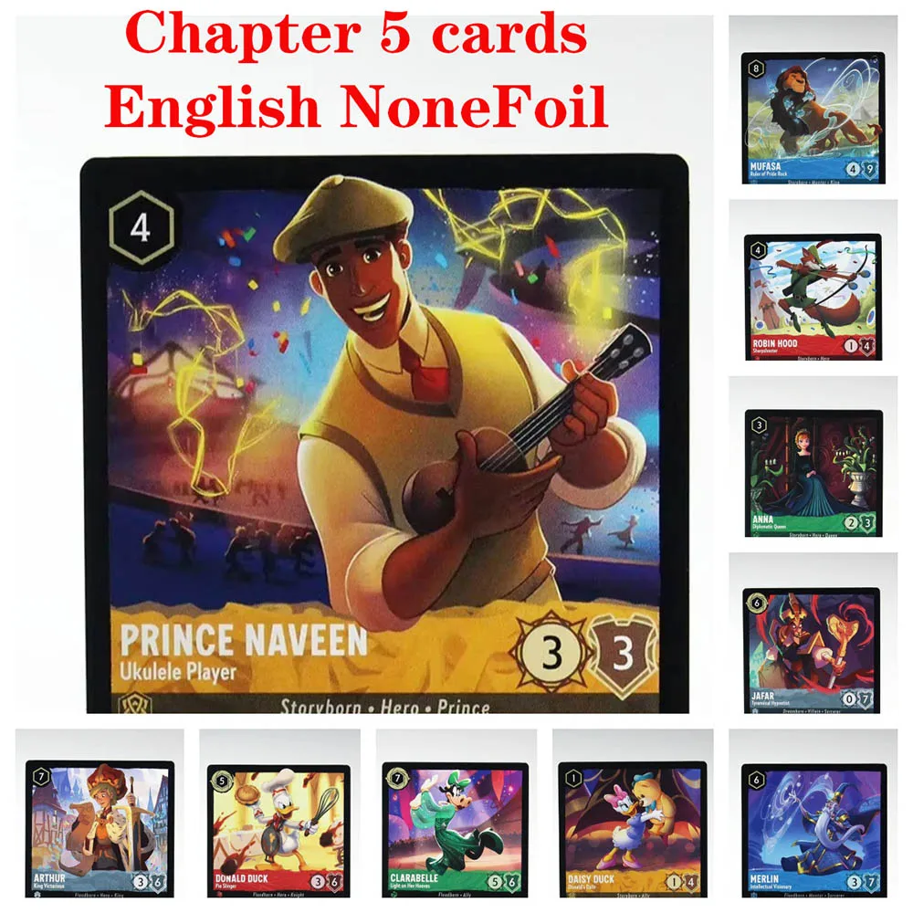 

Lorcana Proxy Chapter 5 English NoneFoil – anna jafar robin daisy duck merlin mufasa prince naveen donald duck TCG Game Cards