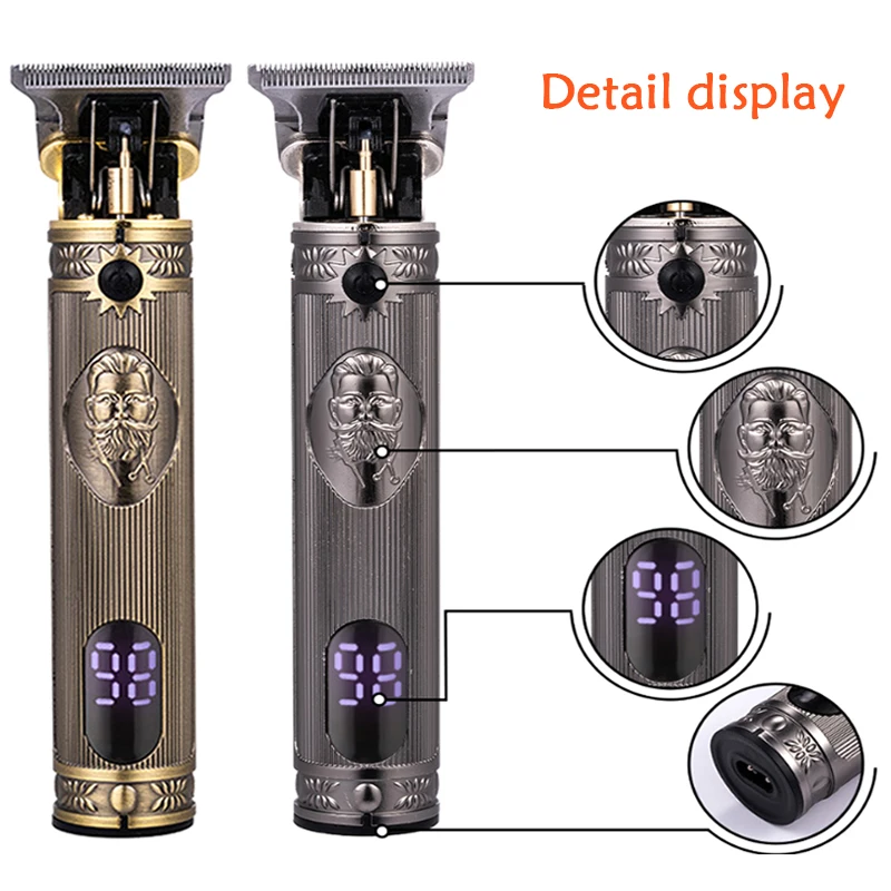 T9 Hair Clipper Repair Beard Shaving Body Hair Trimmer Clippers Electric Machine Haircut Machine 0mm Barber Shaver LCD Display