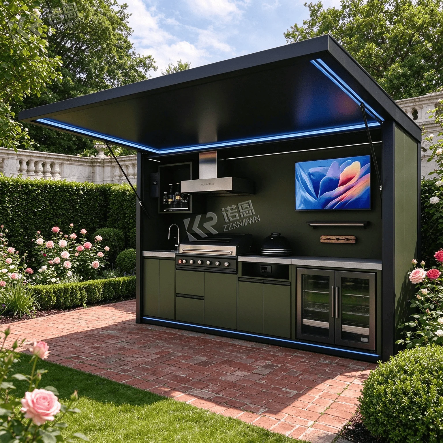 2026 Outdoor Kitchen Cabinet Aluminum Modular BBQ Island Grill Station Fireproof Eco-Friendly Apartment Use ODM OEM Supplier