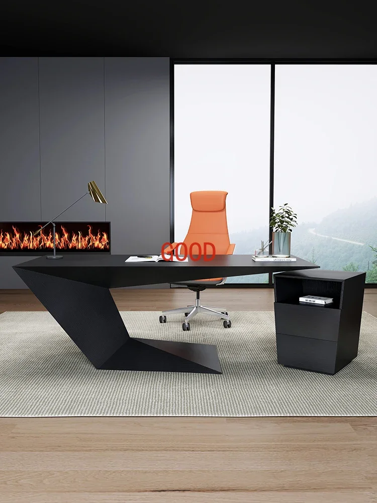 Customize CEO desk, high-end study desk, light luxury office boss desk, simple modern single desk