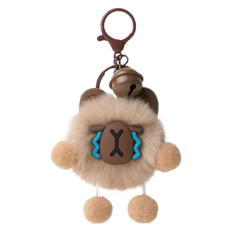 1PCS Faux Fur Soot Sprite Keychain Plush Totoro Bag Charm Cute Cartoon Key Ring for Backpack Purse Gift  keychain