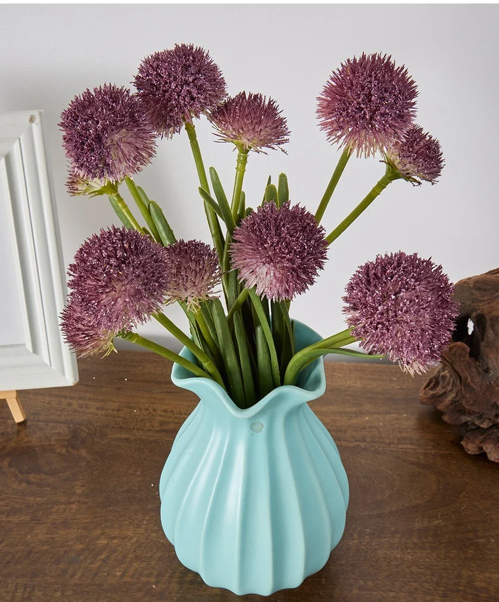 4/5pcs Artificial Flowers Plastic Onion Balls Bouquet Plant Home Decorative Simulation Dandelion Fake Flower Hotel Decoration