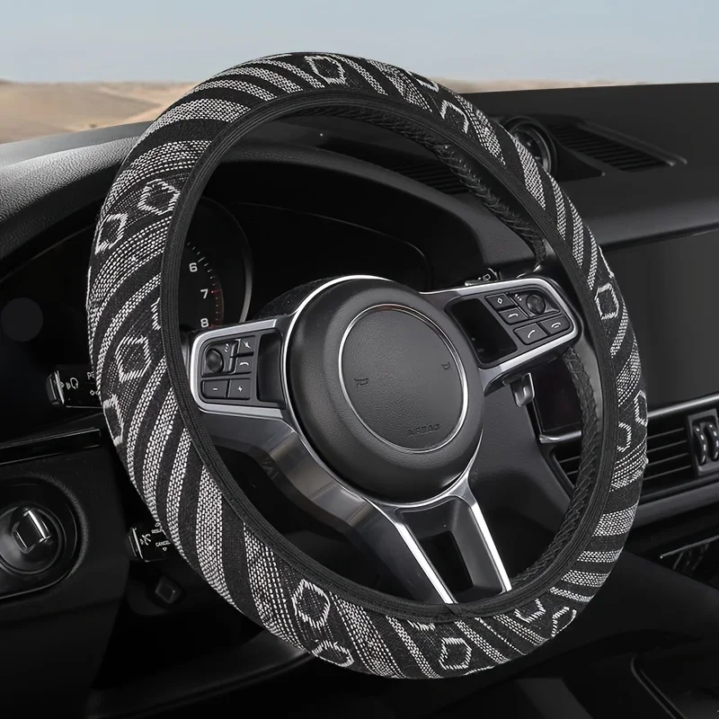 38 cm 15 Zoll personalisierter, elastischer Auto-Lenkradbezug ohne Innenkreis im Ethno-Stil mit einzigartigem Design – Detail 12
