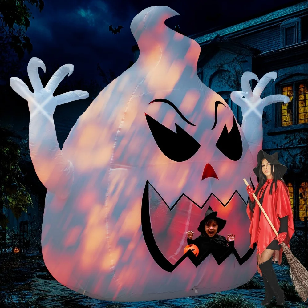 

8FT Giant Mouth Ghost Inflatable Halloween Decoration Outdoor Horror House Yard Garden Props Kids Toys Halloween Party Decor
