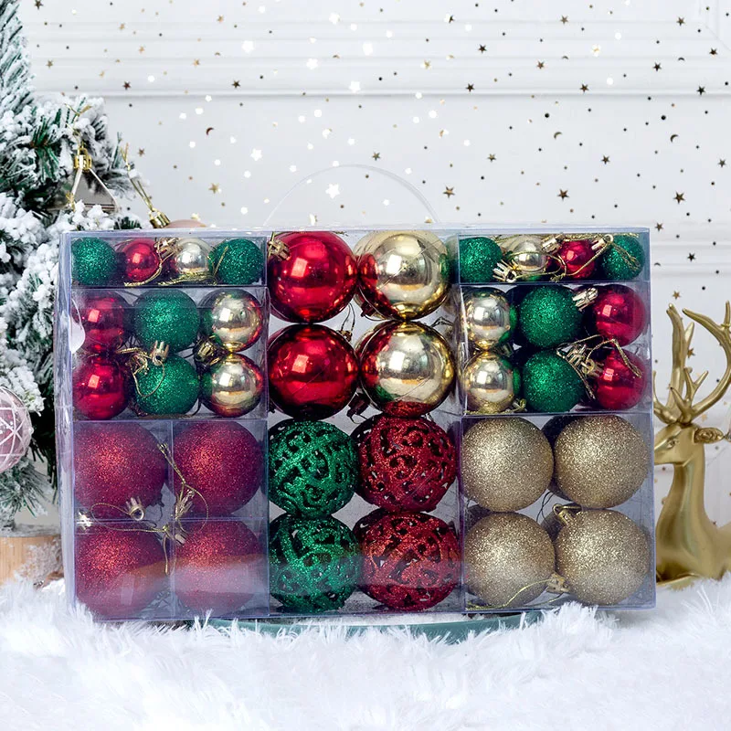 New Product Christmas Ball Color Set 100pcs Boxed Christmas Decoration Hanging Ball Christmas Tree Pendant Set