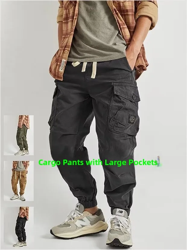 Pantalons de travail multi-kits pour hommes, coupe décontractée, printemps automne, résistant à l'usure, taille élastique à revers, pantalons de sport et de loisirs